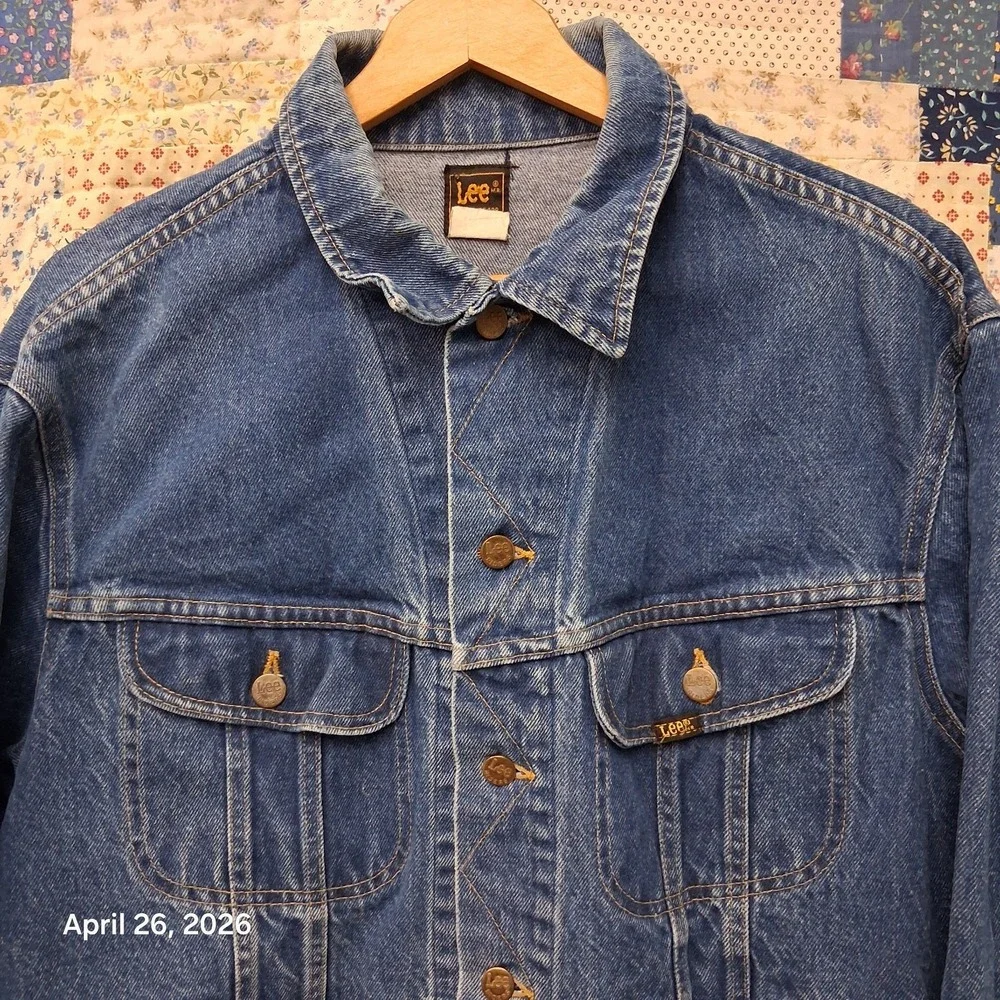 Vintage Lee Riders Sanforized 1970s Jacket Size 42 - Large Denim Trucker 101J